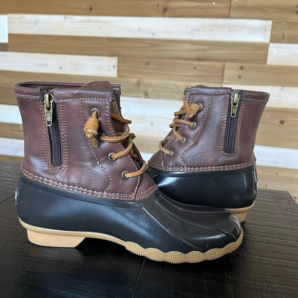 Sperry Saltwater Side Zip Rain Duck Boots Sz 3 - Picture 4 of 8